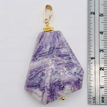 Load image into Gallery viewer, Purple Flower Sodalite 14K Gold Filled Pendant | Purple/White | 2" Long |