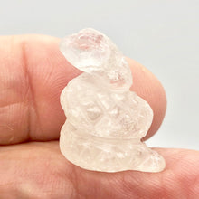 Load image into Gallery viewer, Adorable Clear Quartz Snake Figurine Worry-stone | 20x11x7mm | Clear - PremiumBead Alternate Image 2