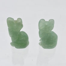 Load image into Gallery viewer, Adorable! 2 Aventurine Sitting Carved Cat Beads | 21x12x8mm | Green - PremiumBead Alternate Image 6