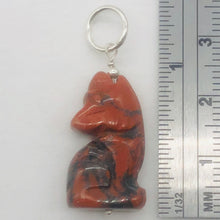 Load image into Gallery viewer, Brecciated Jasper Wolf Pendant Necklace | Semi Precious Stone Jewelry | Silver |