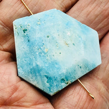 Load image into Gallery viewer, 63cts Druzy Natural Hemimorphite Pendant Bead | Blue | 30x30x8mm | 1 Bead |