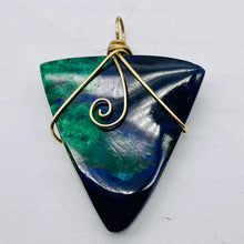 Load image into Gallery viewer, Bloodstone 14K Gold Filled Wire Wrapped Trilliant Gem | 1 1/2" Long | Red Green|