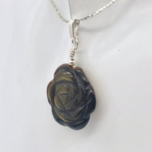 Load image into Gallery viewer, Hand Carved Tigereye Rose Flower Pendant | 1.5" Long | 509290TES - PremiumBead Alternate Image 9