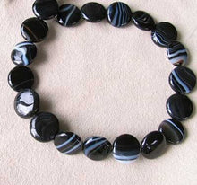 Load image into Gallery viewer, Black & White Sardonyx 14mm Coin Bead Strand 110482 - PremiumBead Primary Image 1