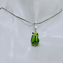 Load image into Gallery viewer, Lampwork Frog Sterling Silver Frog | 1" Long | Pastel Green | 1 Pendant |
