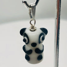 Load image into Gallery viewer, Lampwork Glass Sterling Silver Panda Pendant | 1 1/4" Long | White/Black | 1 |