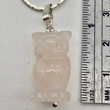 Load image into Gallery viewer, Rose Quartz Owl Pendant Necklace | Semi Precious Stone Jewelry | Sterling Silver - PremiumBead Alternate Image 5