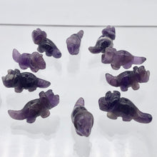 Load image into Gallery viewer, Purple Dinosaur Amethyst Triceratops Figurine/Worry | 22x12x7.5mm | Purple