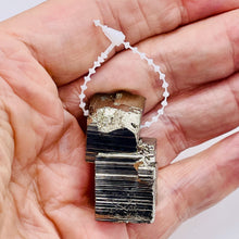 Load image into Gallery viewer, Pyrite Free Form Pendant Bead | 36x17x17 mm | Gold | 1 Bead |