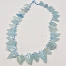 Load image into Gallery viewer, Natural Aquamarine Leaf Strand | 17x12x3 to 22x12x5mm | Blue | Leaf | 33 beads | - PremiumBead Alternate Image 2