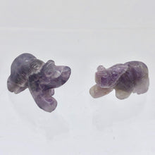 Load image into Gallery viewer, 2 Hand Carved Natural Amethyst Bear Beads | 22x12.5x9.5mm | Purple some w/white - PremiumBead Primary Image 1
