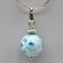 Load image into Gallery viewer, Larimar Sterling Silver Pendant Round | 1" Long | Blue | 1 Pendant |