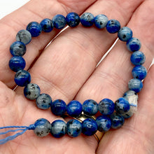 Load image into Gallery viewer, K-2 Round Stone or Raindrop Azurite | 6mm | Blue White Gold | 31 Bead(s)