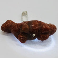 Load image into Gallery viewer, Goldstone Diplodocus Dinosaur Sterling Silver Pendant Necklace| 1 Pendant |