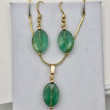 Load image into Gallery viewer, Natural Green Fluorite Pendant and Earrings Set with Gold Findings | 14K gf | - PremiumBead Alternate Image 5