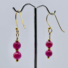 Load image into Gallery viewer, Sapphire 14K Rose Gold Filled Drop Earrings | 1 1/2" Long | Purple | 1 Pair |