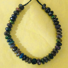 Load image into Gallery viewer, Opal Faceted Red Fire Roundel 4 1/4" Bead Strand | 4.5 mm | Black/Red | 39 Bead|