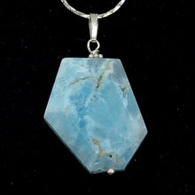 Load image into Gallery viewer, Hemimorphite Sterling Silver Carved Pendant | 1 1/4" Long | Blue | 1 Pendant |