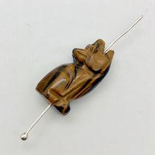 Load image into Gallery viewer, Howling New Moon 2 Carved Tiger's Eye Wolf Coyote Beads | 21x11x8mm | Golden Brown - PremiumBead Alternate Image 3