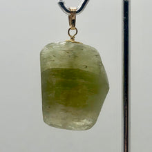 Load image into Gallery viewer, Kunzite Hiddenite Crystal 14K Gold Filled Pendant| 1 1/2" Long|Green | 1 Pendant