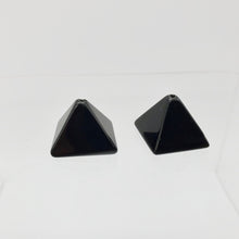 Load image into Gallery viewer, Shine 2 Hand Carved Obsidian Pyramid Beads, 17x17x16mm, Black 9289ON - PremiumBead Primary Image 1