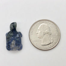 Load image into Gallery viewer, Adorable Sodalite Carved Turtle Figurine/Worry Stone | 20x12.5x8mm | Blue White - PremiumBead Alternate Image 3