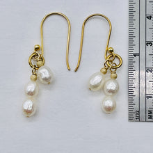 Load image into Gallery viewer, Stunning Faceted White Pearls with 14Kgf Earrings 300650