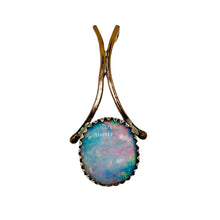 Load image into Gallery viewer, Opal 14K Gold Filled Oval Pendant | 1" Long | Red/Green | 1 Pendant |