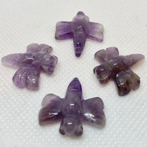 2 Hand Carved Amethyst Dragonfly Animal Beads | 21x20.5x6.5mm | Purple - PremiumBead Alternate Image 4