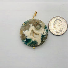 Load image into Gallery viewer, Ocean Jasper with Druzy Pocket 14K Gold Filled Pendant | 1 3/4&quot; Long | Green |
