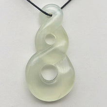 Load image into Gallery viewer, Carved Translucent Serpentine Infinity Pendant with Simple Black Cord 10821B - PremiumBead Alternate Image 3