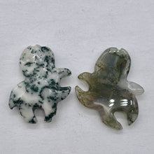 Load image into Gallery viewer, Adorable 2 Natural Carved Moss Agate Octopus Beads | 25x18x5.5mm | Green