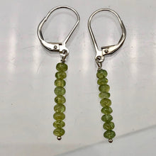 Load image into Gallery viewer, Untreated Green Sapphire Sterling Silver Roundel 9 Bead Earrings | 1 1/2" Long |