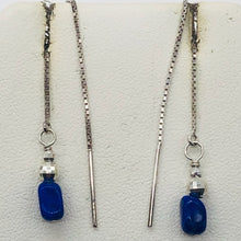 Load image into Gallery viewer, Lapis Sterling Silver Threader Earrings | 3 1/2" Long | Blue | 1 Pair |