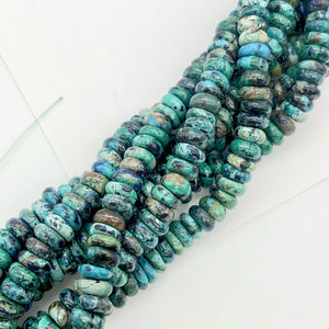 Gorgeous Blue Green Gemstone Beads Rondelle 8" Strand of Chrysoprase 8x4mm - PremiumBead Alternate Image 4