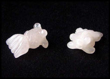 Load image into Gallery viewer, Swim Carved Rose Quartz Koi Goldfish Bead