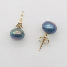 Load image into Gallery viewer, South Sea Pearl 14K Solid Gold Post Earrings | 7mm | Gray/Lavendar | 1 Pair |