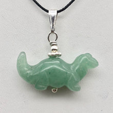 Load image into Gallery viewer, Aventurine Diplodocus Dinosaur Sterling Silver Pendant | 25x11.5x7.5mm (Diplodocus), 5.5mm (Bail Opening), 7/8" (Long) | Green - PremiumBead Primary Image 1