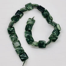 Load image into Gallery viewer, 8 Russian Seraphinite 8x8mm Square Coin Beads 9389