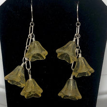 Load image into Gallery viewer, Hand Carved Citrine Bell Flower Sterling Silver Earrings 309242CTS