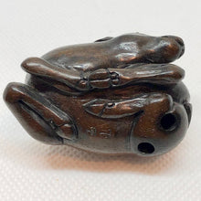 Load image into Gallery viewer, Signed & Carved Antelope Teak Ojime/Netsuke Bead | 1.9x1.5x1.1" | Dark Brown - PremiumBead Alternate Image 6