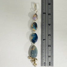 Load image into Gallery viewer, Opal Sterling Silver Drop | 2 1/4" Long | Blue Green Fire | 1 Pendant