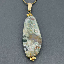 Load image into Gallery viewer, Ocean Jasper 14K Gold Filled Long | 2 1/2" Long | Green/Brown | 1 Pendant |