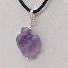 Load image into Gallery viewer, Majestic Hand Carved Amethyst Sea Turtle and Sterling Silver Pendant 509276AMDS - PremiumBead Primary Image 1