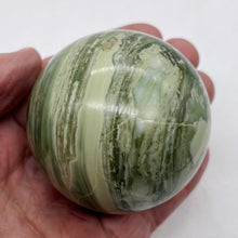 Load image into Gallery viewer, Serpentine Banded 329g Sphere | 2.5" | Green White | 1 Sphere |