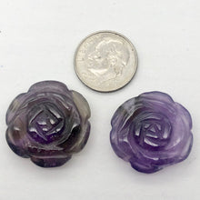 Load image into Gallery viewer, Amethyst Rose Flower Beads | 21x21x5mm | Purple | Rose Flower | 2 Beads - PremiumBead Alternate Image 2