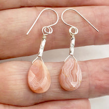 Load image into Gallery viewer, Botswana Sterling Silver Faceted Briolette Earrings | 1 1/2" Long | Peach |