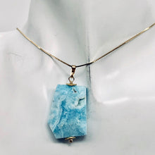 Load image into Gallery viewer, Hemimorphite 14K Gold Filled Carved Pendant | 1 1/2" Long | Blue | 1 Pendant |