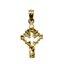 Load image into Gallery viewer, 14K Gold Descending Dove Cross Pendant | 1" Long | Gold | 1 Pendant |