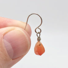 Load image into Gallery viewer, Twist Drop Faceted Carnelian Agate and Sterling Silver Earrings | 1 1/16" (Long) - PremiumBead Alternate Image 2